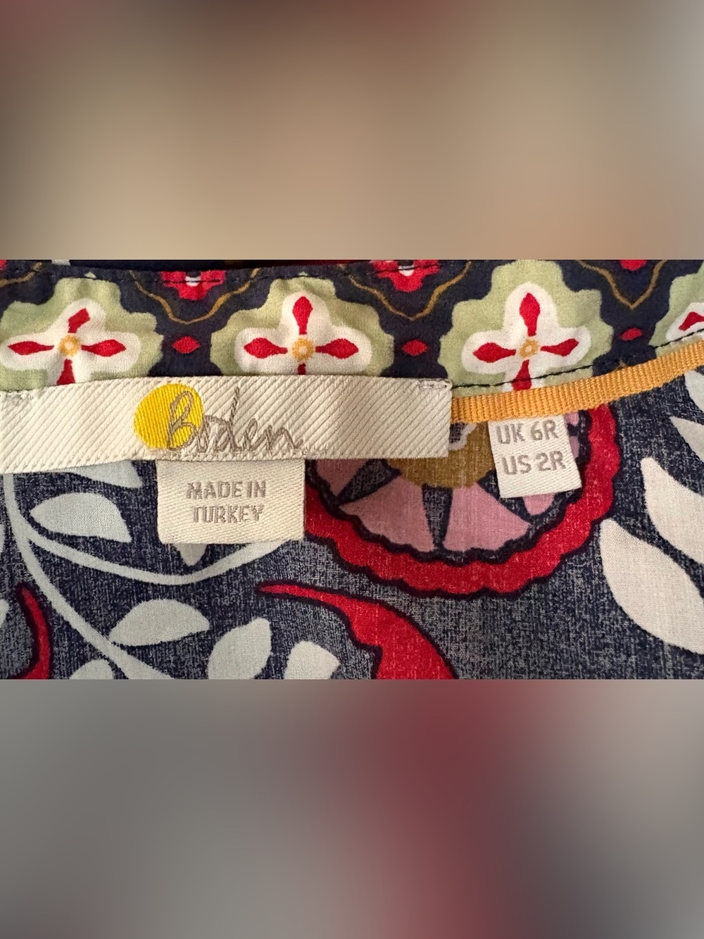 Boden Navy Maxi Dress with Pink and Yellow Floral Print - Picture 3 of 7
